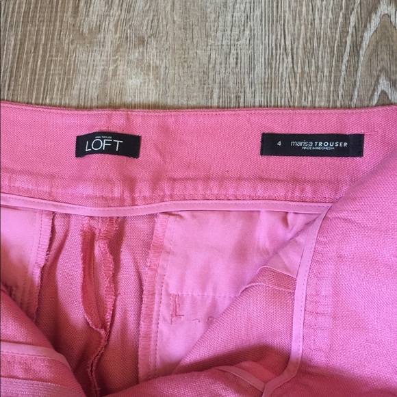 Pink Ann Taylor LOFT Linen dress pants - Picture 2 of 3